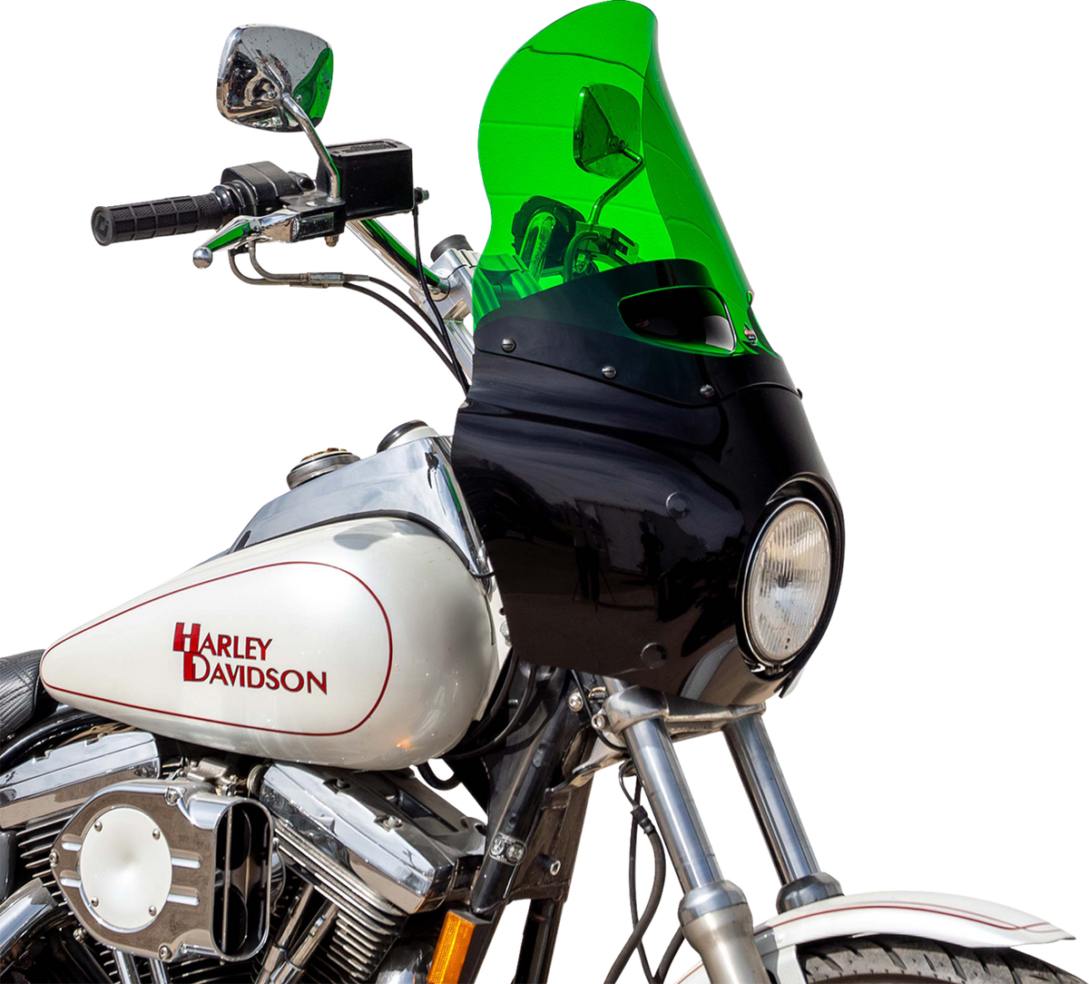 Klock Werks Kolor Flare Windshield for Road Warrior Fairing, 15-Inch Green, KWW-06-0622