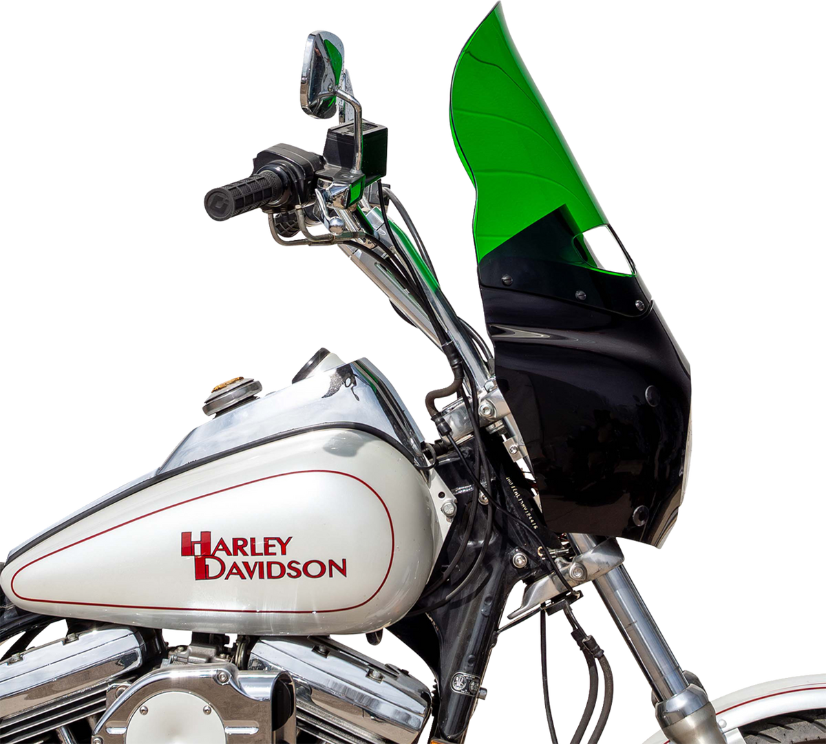Klock Werks Kolor Flare Windshield for Road Warrior Fairing, 15-Inch Green, KWW-06-0622
