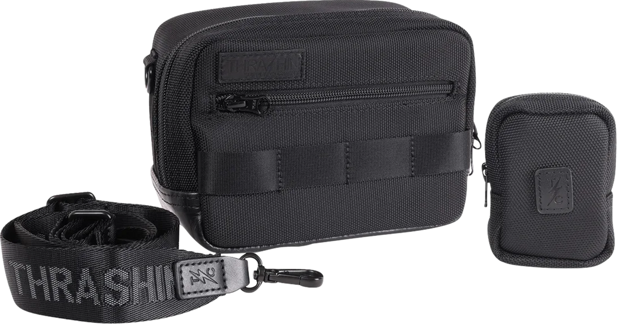 Thrashin Supply Co. Crossbody Handlebar Bag, Black and Gray – THB-0038