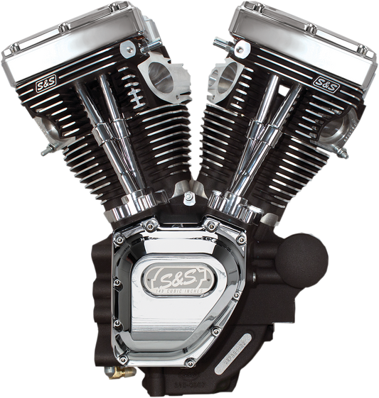 S&S CYCLE T143 Long Block Engine - Wrinkle Black and Chrome - Touring 310-0548A