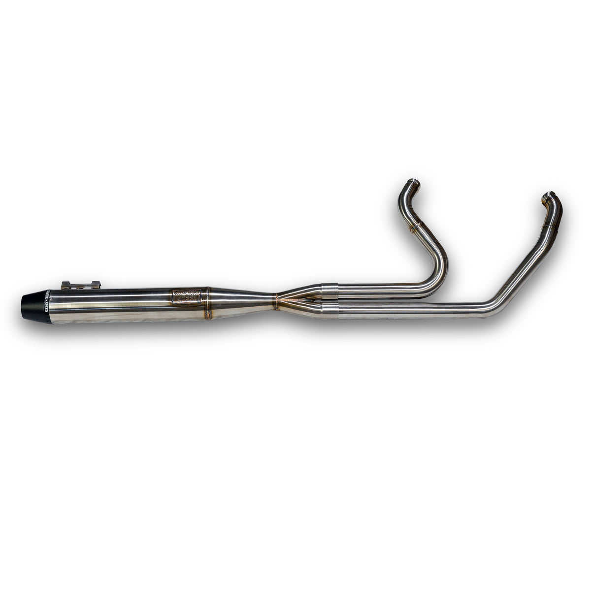 Sawicki 930-02608 M8 Softail Full-Length Stainless Steel Headers with Black End Caps