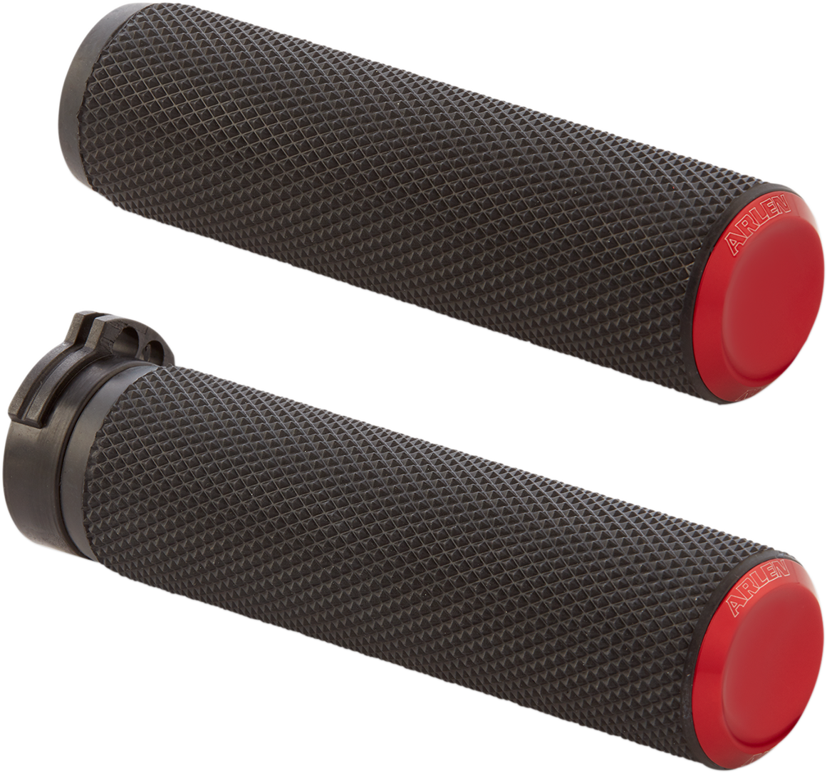 ARLEN NESS Knurled Grips - TBW - Red 07-346