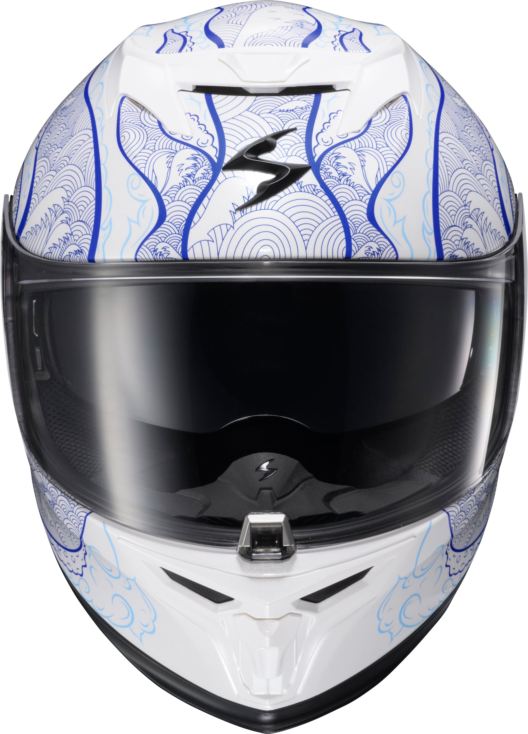 Scorpion EXO Exo T520 Helmet Nama Shimi White/Blue Medium - DOT and ECE Certified Motorcycle Helmet