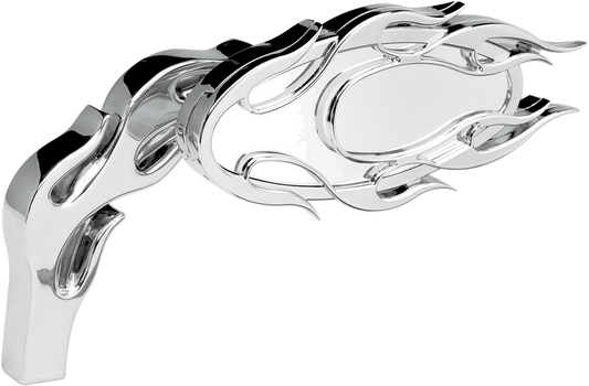 ARLEN NESS Mirror - Micro - Flamed - Side View - Oval - Chrome - Right 13-071