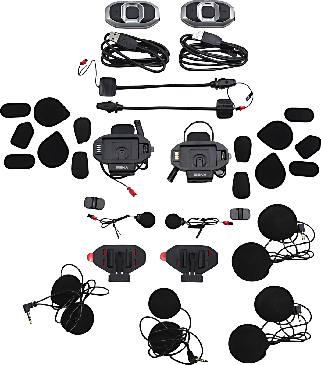 SENA SF4 Bluetooth Headset - 4-Way Intercom, Dual Speakers, Dual Pack SF4-02D