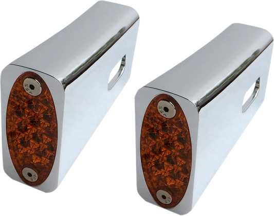 PRO-ONE PERF.MFG. Strut LED Marker Light - Chrome/Amber (Part #909108)