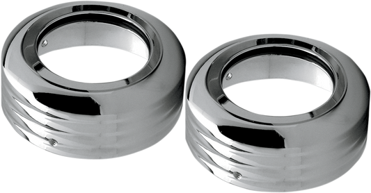 PRO-ONE PERF.MFG. 41mm Custom Billet Chrome Fork Boots - Ball-Milled Finish