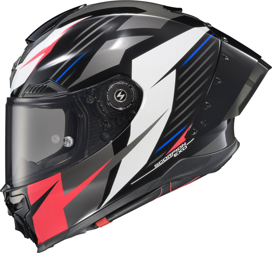 Scorpion EXO War-3006 Apex Exo Warp Full Face Helmet - Dilithium Black, Red, White & Blue, XL