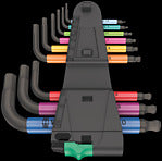 WERA 950/9 Hex-Plus Multicolour 2 L-key set, metric, BlackLaser, 9 pieces