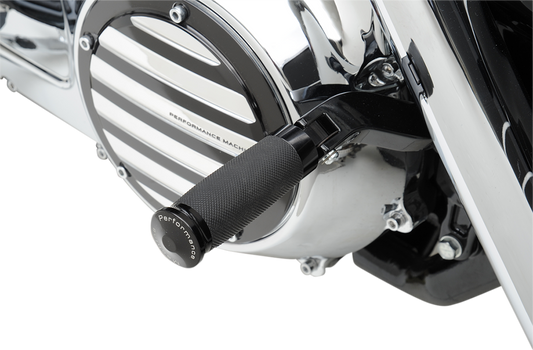 PERFORMANCE MACHINE (PM) Contour Foot Pegs - Black - Passenger/Driver 0035-0083-B