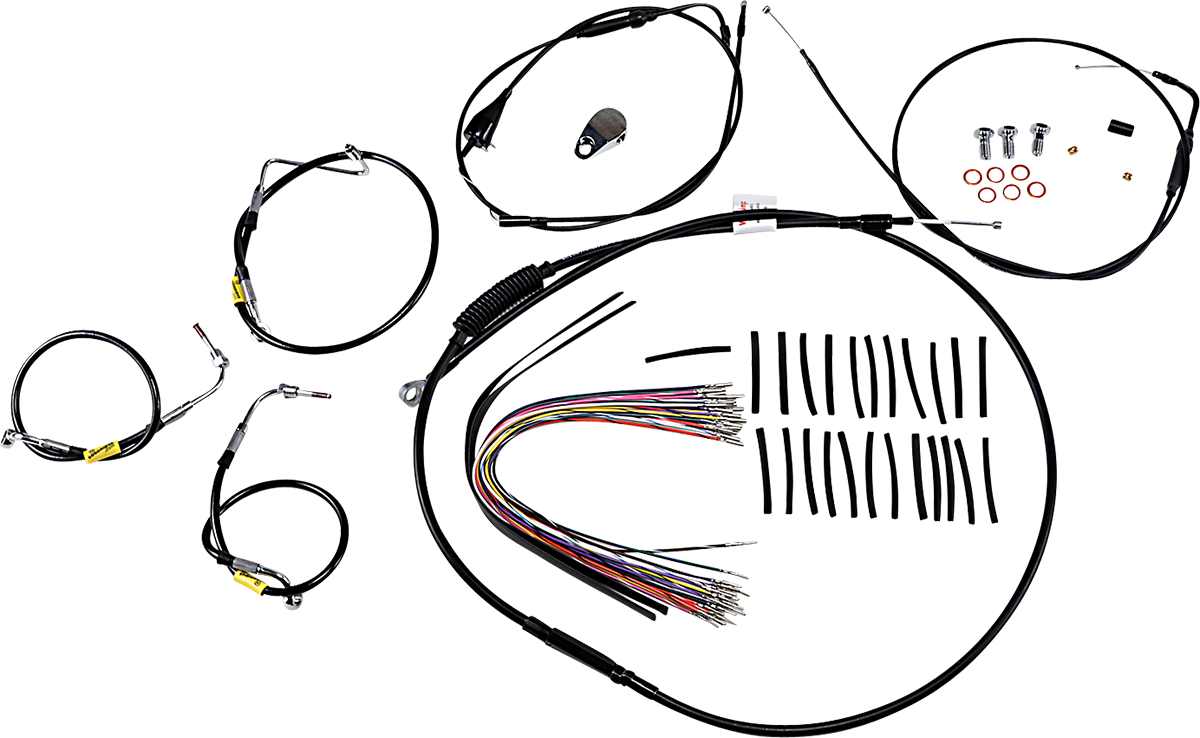 BURLY BRAND Control Kit for Early Touring Bikes with Bagger Bar Handlebars - 13" - Cruise - Black B30-1294
