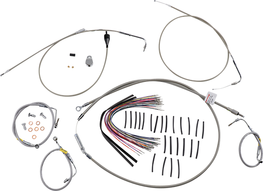 BURLY BRAND Control Kit for Early Touring Bikes with Bagger Bar Handlebars - 15" - Cruise - Stainless B30-1297