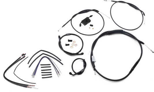 BURLY BRAND Extended Handlebar Cable and Brake Line Kit for Sportsters with ABS - 12" T-Bar Handlebars B30-1266