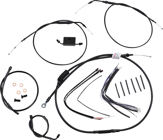 BURLY BRAND Extended Handlebar Cable and Brake Line Kit for Sportsters with ABS - 14" T-Bar Handlebars B30-1267