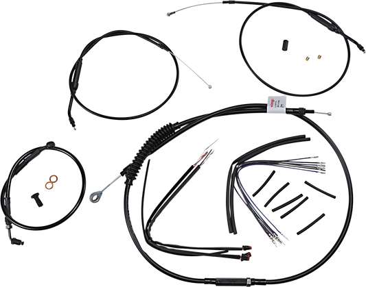BURLY BRAND Extended Handlebar Cable and Brake Line Kit for Sportsters with ABS - 12" T-Bar Handlebars B30-1268