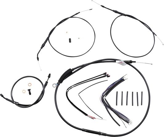 BURLY BRAND Extended Handlebar Cable and Brake Line Kit for Sportsters with ABS - 14" T-Bar Handlebars B30-1269