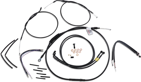 BURLY BRAND Jail Bar Cable Kit - 14" Handlebars - Black Vinyl - '12-'17 Dyna B30-1201