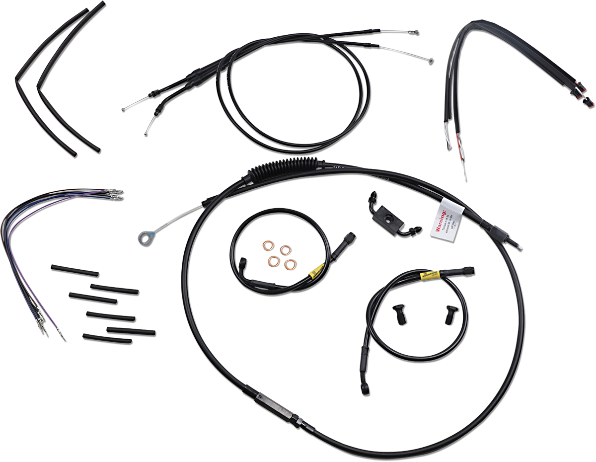 BURLY BRAND Jail Bar Cable Kit - Handlebars - Black Vinyl - '12-'17 FXDWG