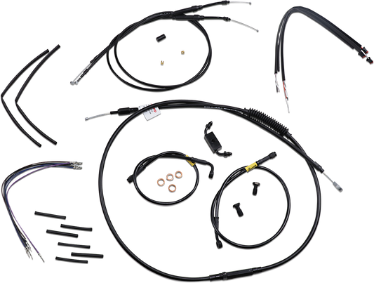 BURLY BRAND Handlebar Cable and Brake Line Kit for Wide Glide Gorilla Handlebars - 12" B30-1214
