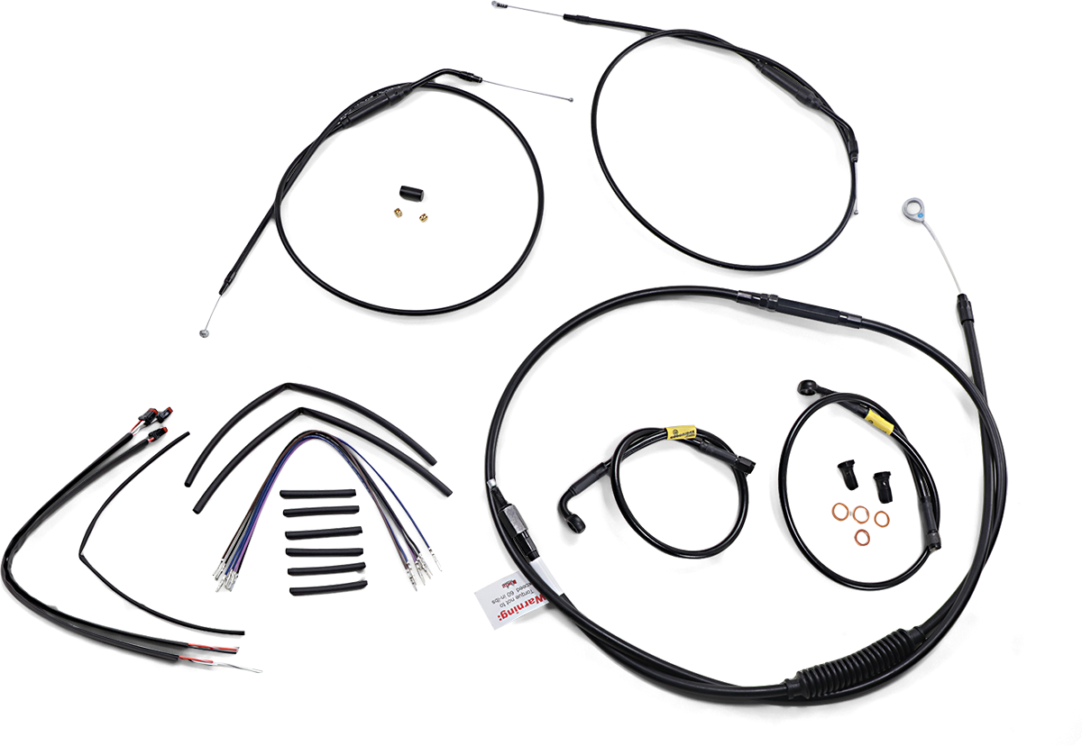 BURLY BRAND Handlebar Cable and Brake Line Kit for Wide Glide Gorilla Handlebars - 14" B30-1215