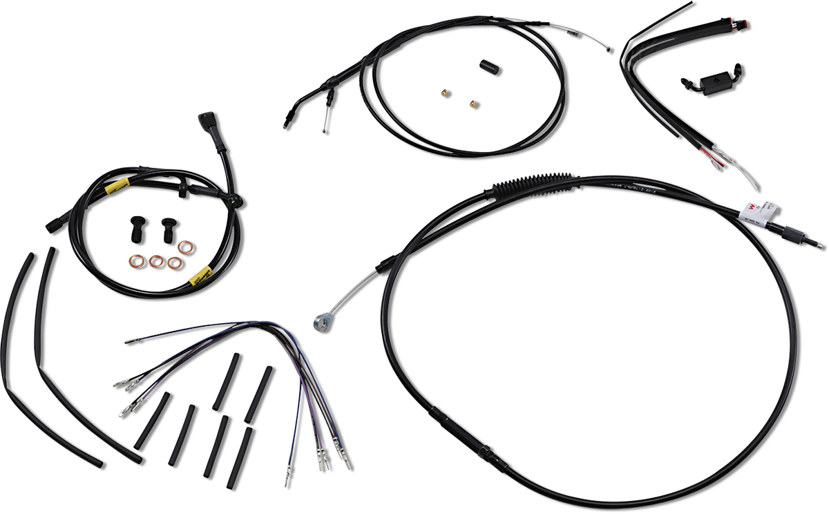 BURLY BRAND Handlebar Cable and Brake Line Kit for Wide Glide Gorilla Handlebars - 16" B30-1216