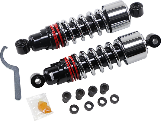 BURLY BRAND Slammer Plus Shocks - 10.5" - Chrome - FXD B28-1207