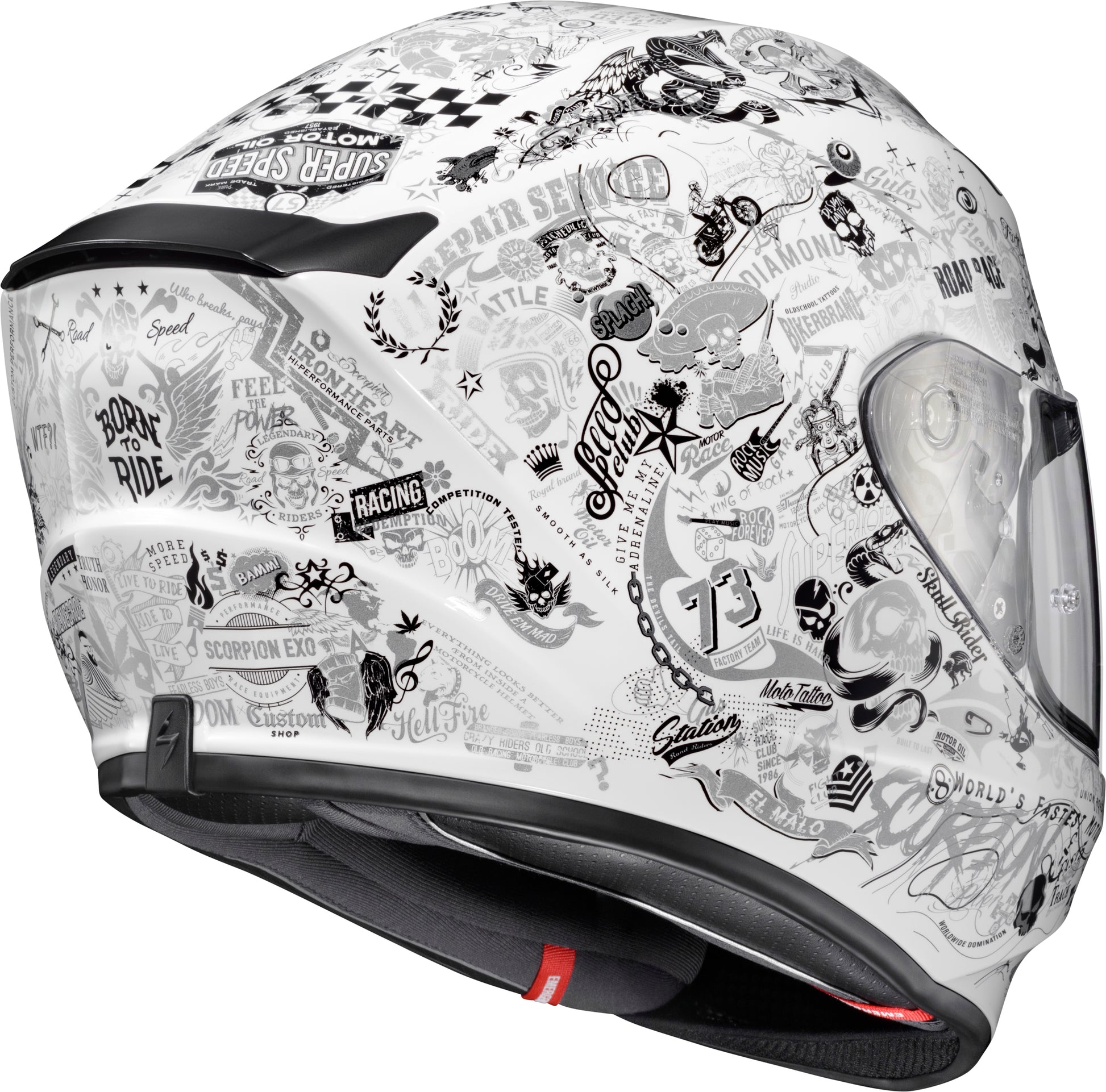 SCORPION EXO R330 Full Face Helmet Shake 2 White XL - Advanced Safety and Comfort