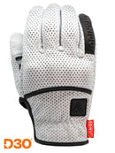 ODIN D3O HEAVY HITTERS MOTORCYCLE GLOVES - WHITE/BLACK PERFORATED