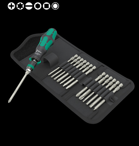 WERA Kraftform Kompakt 838 RA-R M Imperial Set 1, 15 pieces