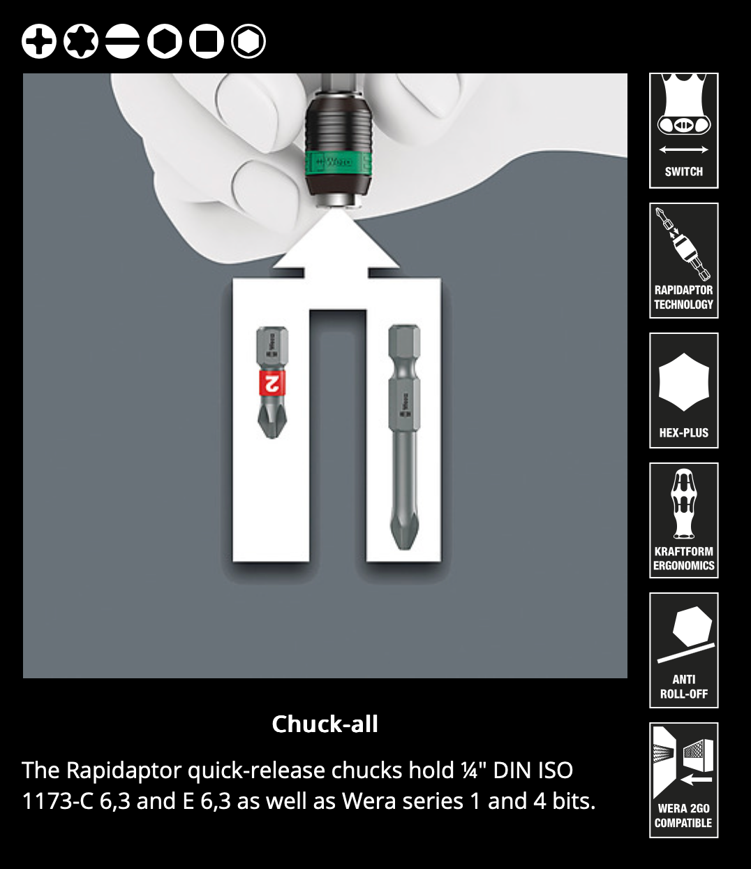 WERA Kraftform Kompakt 838 RA-R M Imperial Set 1, 15 pieces