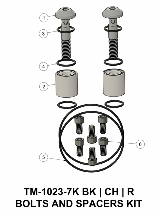 TRASK TM-1023-7K-BK TRASK M8 Air Cleaner Breather Bolt Kit (Black)