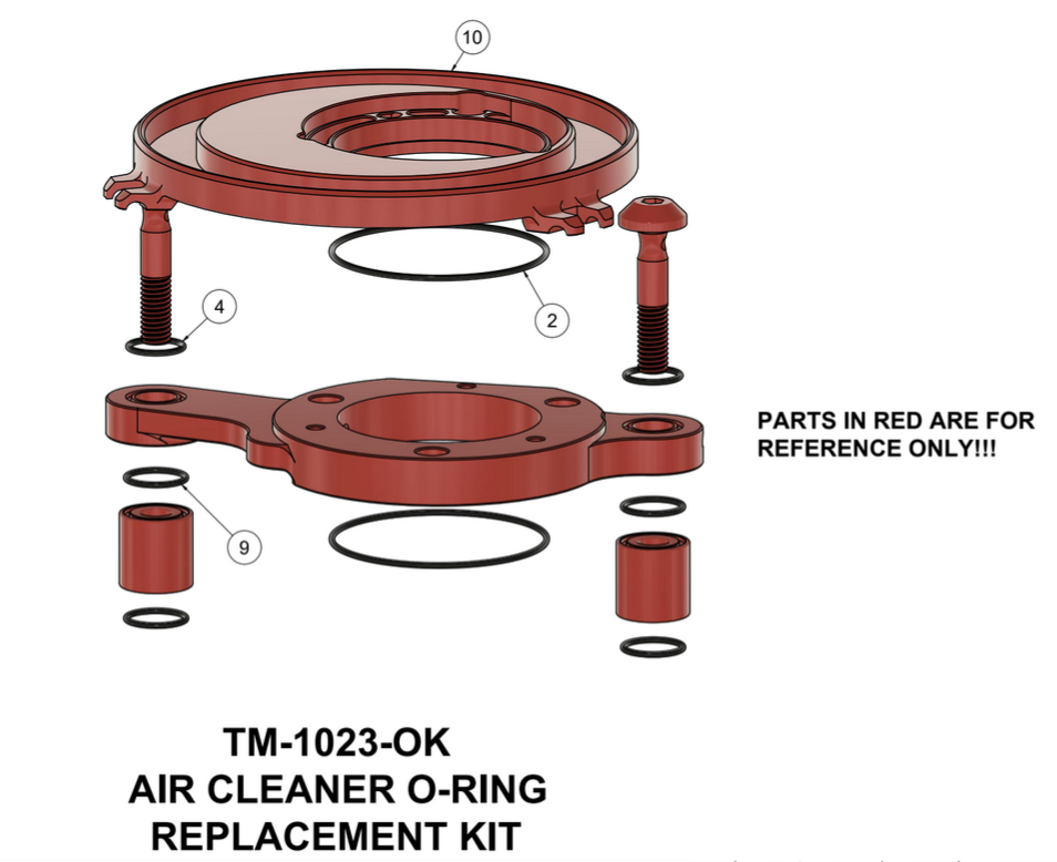TRASK '17-'23 M8 Assault Air Cleaner O-Ring Kit | TM-1023-OK