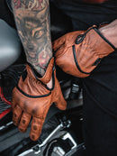 ODIN MFG D3O HEAVY HITTERS MOTORCYCLE GLOVES - WAX BROWN