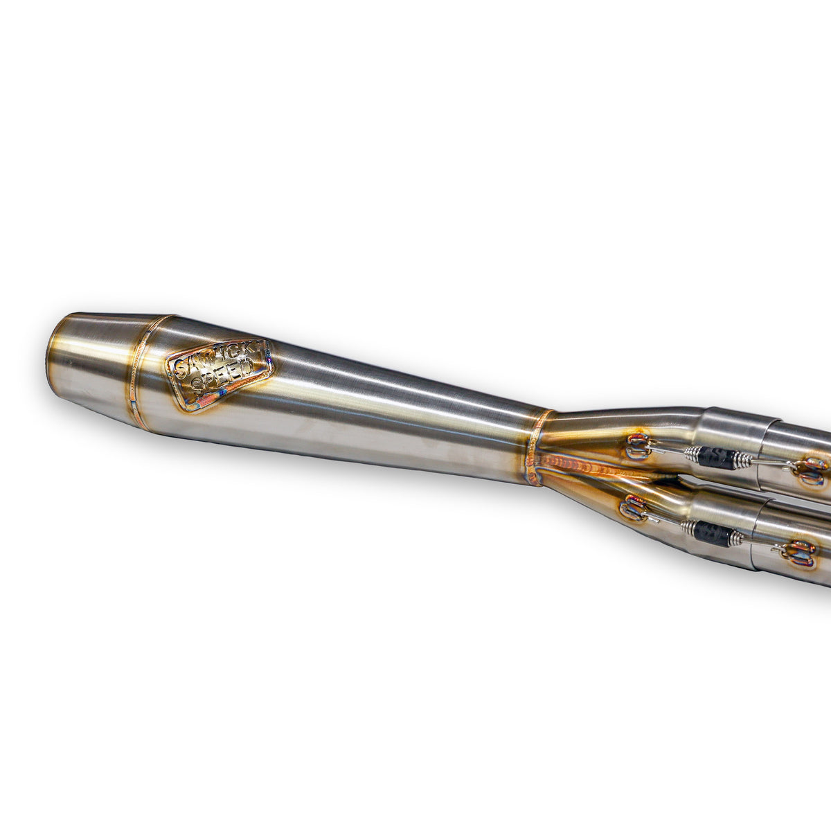 Sawicki Speed 930-02625 M8 Softail Mid Cannon Brushed Stainless Steel Exhaust