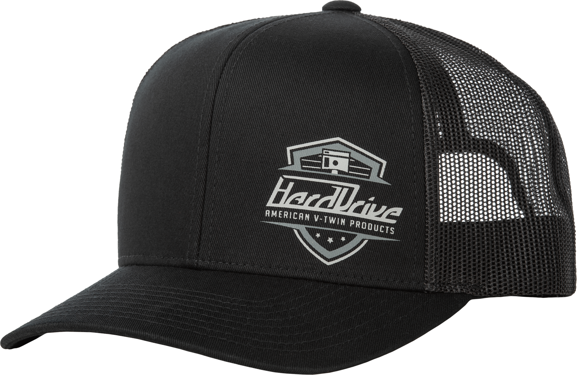 Harddrive Shield Hat Black OS by Harddrive - Adjustable Mesh Cap with Screen-Printed Logo