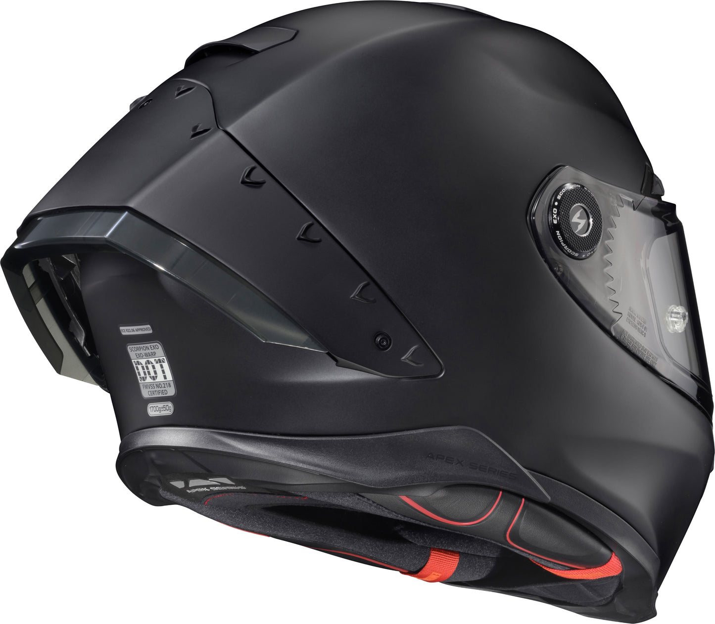 Scorpion EXO Apex Exo Warp Full Face Helmet Matte Black XL - Superior Motorcycle Safety Gear