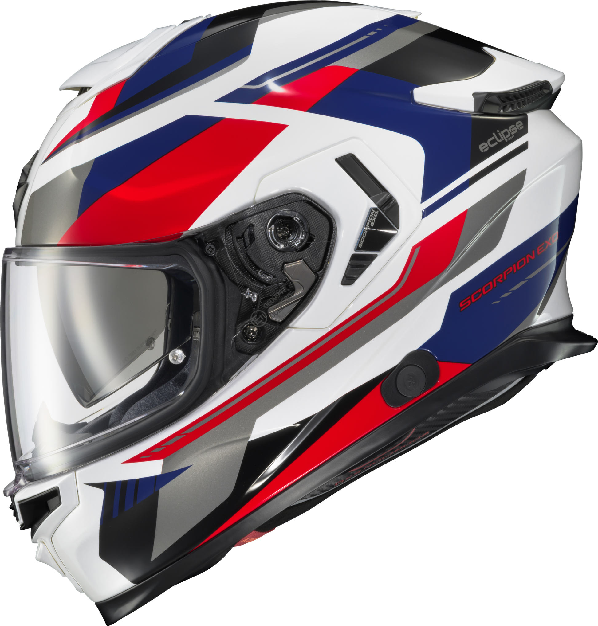 Scorpion EXO ECL-1106 Exo Eclipse Full Face Helmet Lunar White/Red/Blue XL