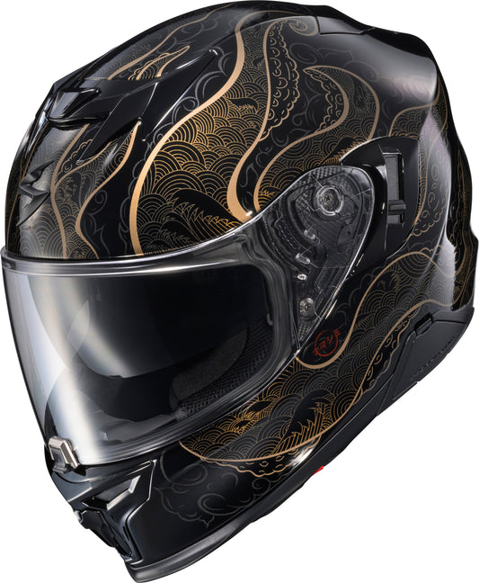 Scorpion EXO Exo T520 Helmet Nama Shimi Black/Gold XS - DOT and ECE Certified Motorcycle Helmet