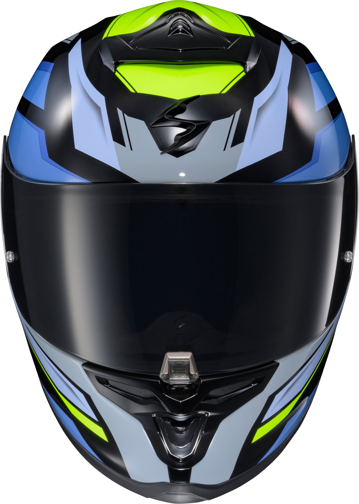 Scorpion EXO R1 Air Full Face Helmet Raven Black/Blue/Hi Viz - Part Number R1-2307