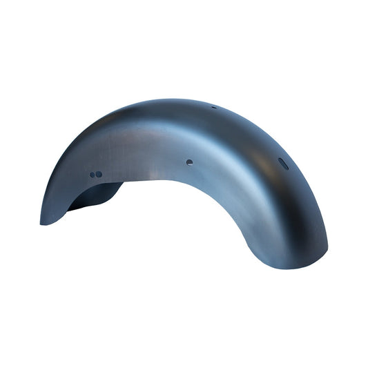 RWD V-Twin rear fender, unpainted, with mounting holes, on a white background.