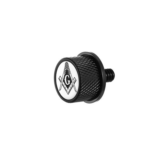 Figurati Designs Custom Stainless-Steel in Black Masonic Emblem Universal Seat Screw