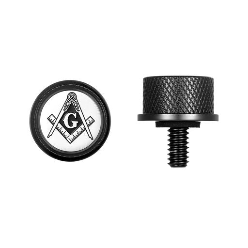 Figurati Designs Custom Stainless-Steel in Black Masonic Emblem Universal Seat Screw