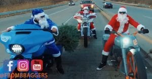harley santa riding f bomb baggers