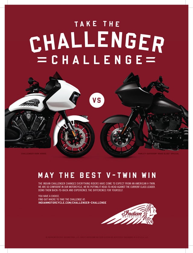 indian challenger vs harley road glide