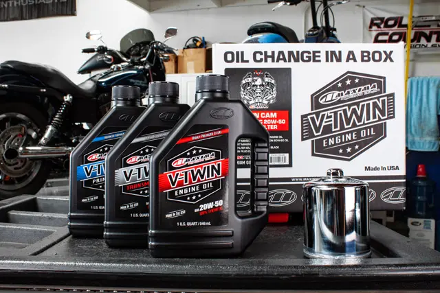 maxima racing oils vtwin oil change