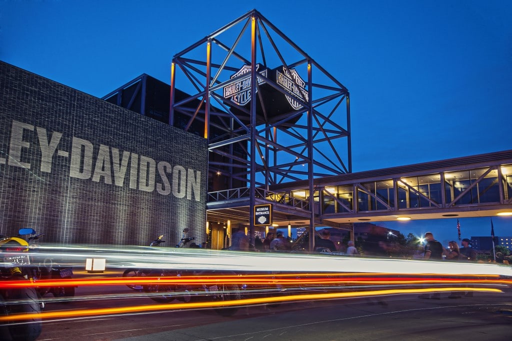 harley-davidson museum at night