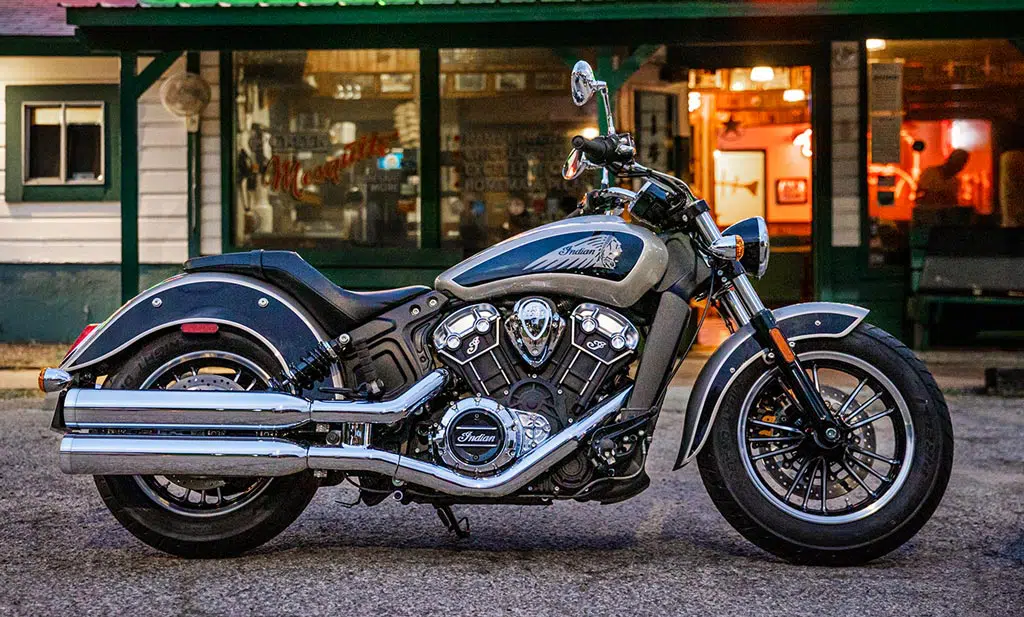indian motorcycle scout at bar