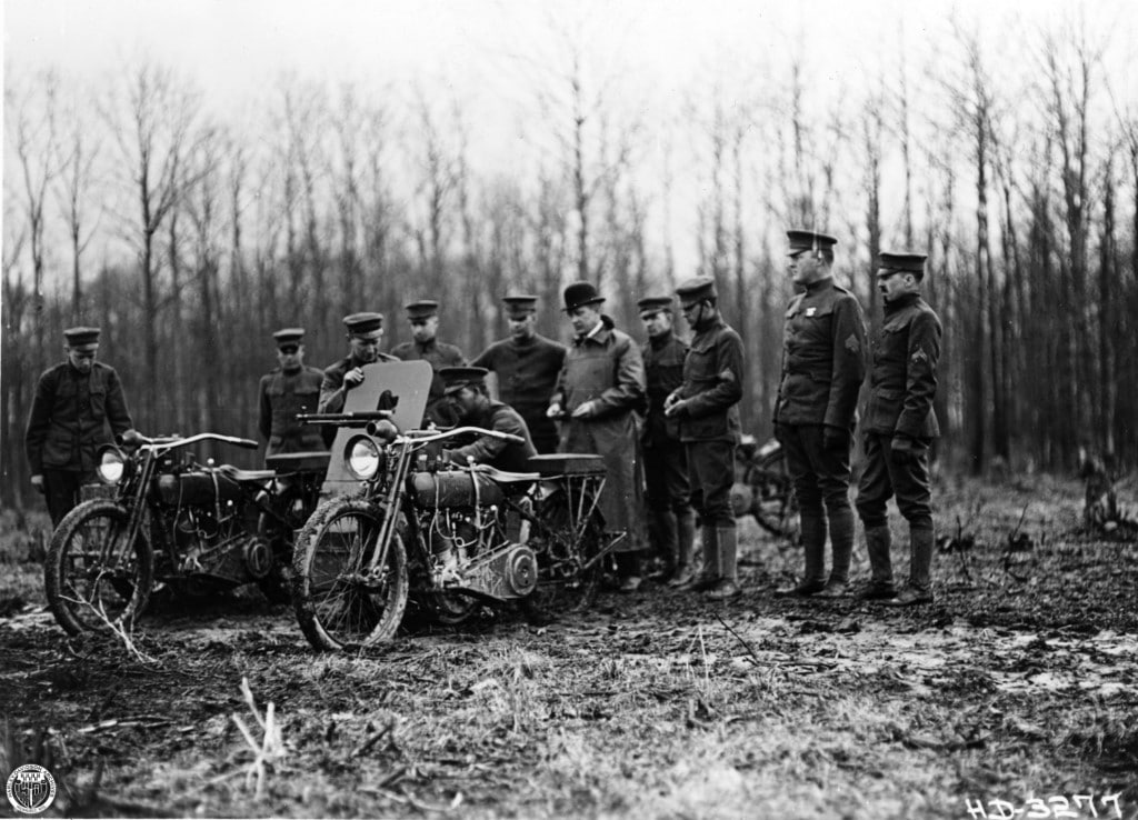 harley-davidson army motorcycle inspection World War I