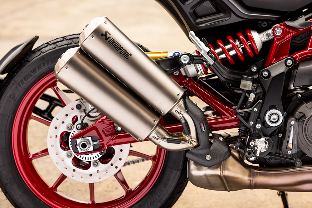 indian motorcycle ftr with akrapovic exhaust