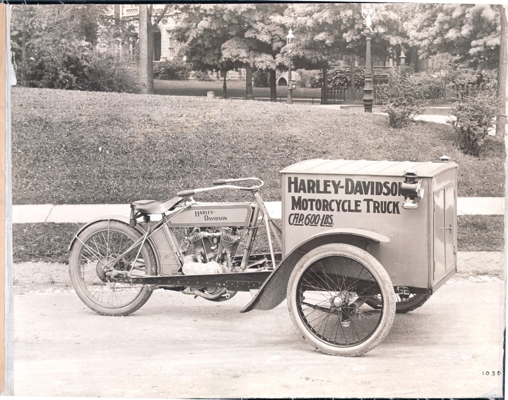 harley-davidson package truck parked